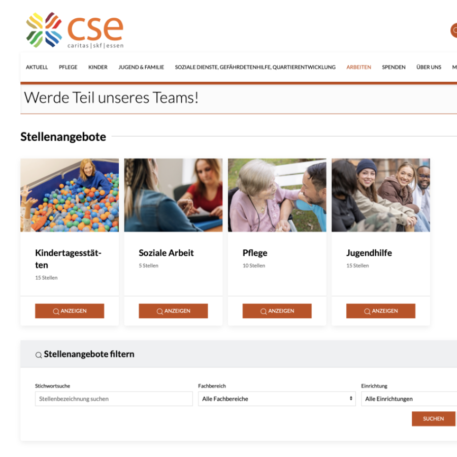 Neues Stellenportal für die Caritas-SkF-Essen (cse) Bild zum Thema: Neues Stellenportal für die Caritas-SkF-Essen (cse)